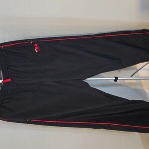 Fila Men Ban Track Pants Black Red In Red Accents Size XL